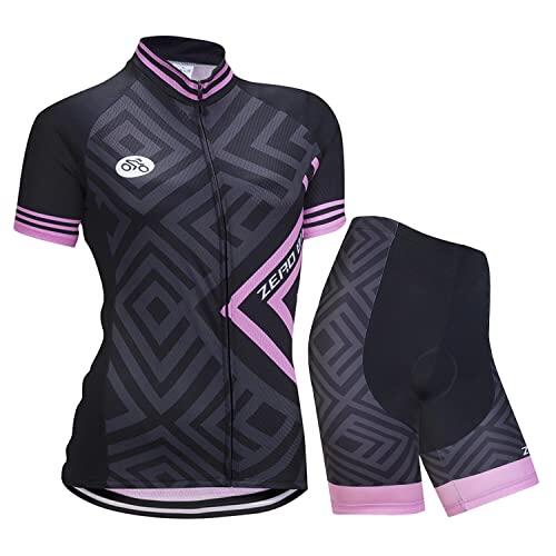 Kit de Manga Corta Jersey de Ciclo Bici del Camino para Mujer, Conjunto Ropa Al Aire Libre Transpiración para La Bicicleta, M, 0028