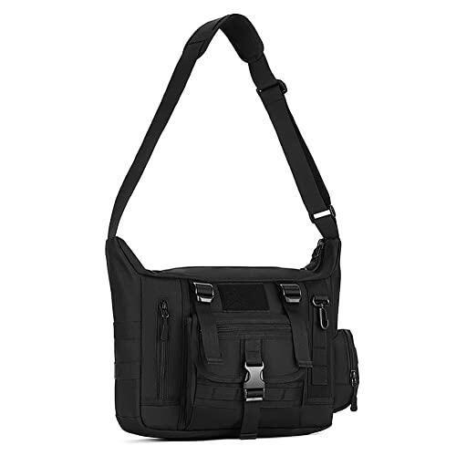 HUNTVP Mochila de Hombro Militar Mochila de Bandolera Táctical Pecho Bolso de Múltiple Función Impermeable, negro