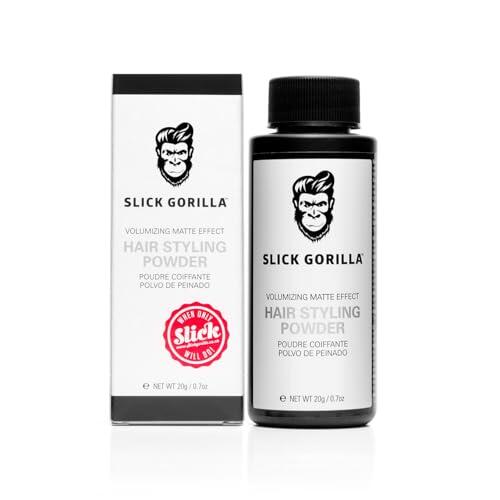 Slick Gorilla Polvo de Peinado para Hombres 20 ml | Polvo de Textura | Acabado Mate | Fijación 24 h | Aporta Volumen y Cuerpo | Ligero | No Pegajoso |Sin Brillo