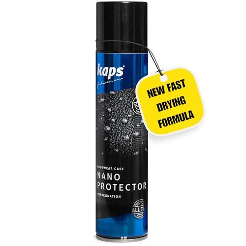 Kaps Nano Protector - Spray Repelente al Agua y la Suciedad para Zapatos de Tela, Cuero, Ante y Nobuk - Aerosol Protector de Calzado (400 ml - 13.52 fl. Oz.)