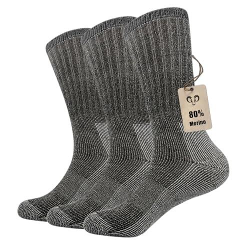 Vihir 3 Pares Calcetines de Lana Grueso para Senderismo, esquí al Aire Libre Hombre Mujer Caballero de Invierno 37-42, 41-46