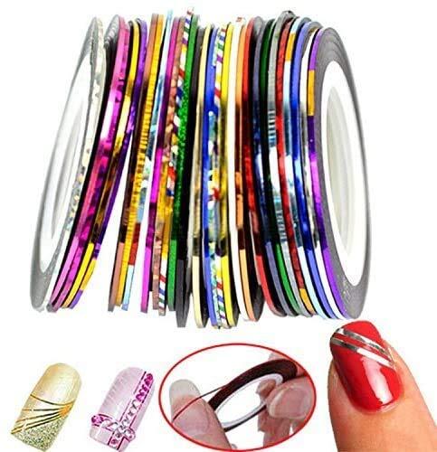 30 colores multicolores colores mixtos rollos cinta de rayas línea nail art decoración pegatina diy punta de uñas