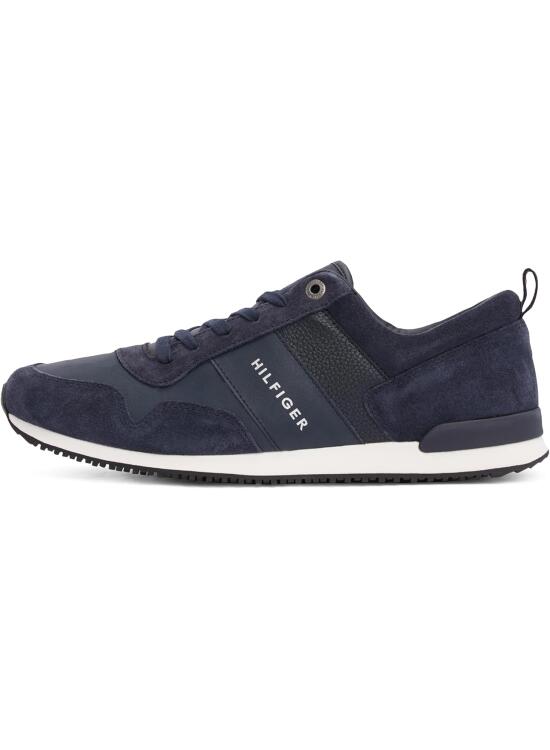 Tommy Hilfiger Runner Sneaker Hombre Iconic Leather Suede Mix Runner Calzado deportivo