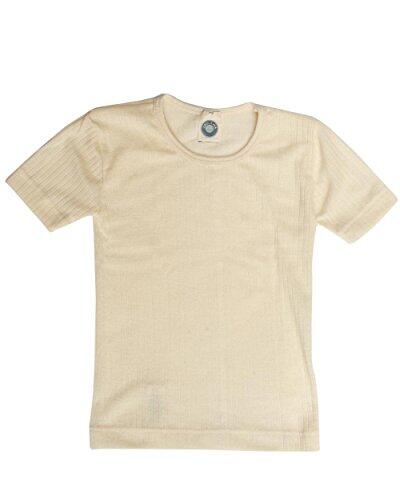 Cosilana, Camiseta interior para niños de manga corta, 45% algodón KBA, 35% lana kbT, 20% seda, naturaleza, 152
