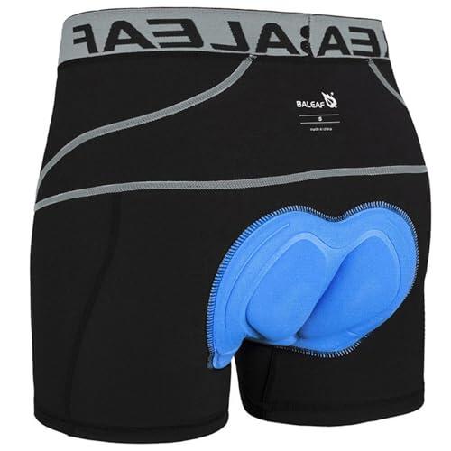 BALEAF Pantalones Cortos de Bicicleta Acolchados 3D para Hombres Acolchados de Ropa Interior de Ciclismo Acolchados de Ropa de Ciclismo de montaña Acolchados de Ciclismo de rotación Gris M