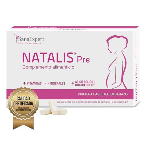 SanaExpert Natalis Pre – Vitaminas y Minerales Esenciales para la Etapa Previa al Embarazo – Con Ácido Fólico, Quatrefolic®, Hierro – 30 Cápsulas – Fabricado en Alemania