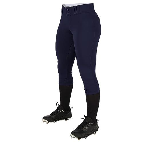 Champro Tournament Pantalón Tradicional de sófbol de poliéster para Mujer, Tiro bajo, M, Azul Marino