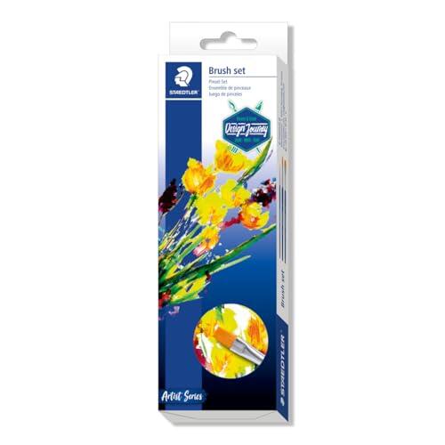 STAEDTLER-989-SBK3-3ST Synthetic Brushes, Color Azul, (989-SBK3-3)