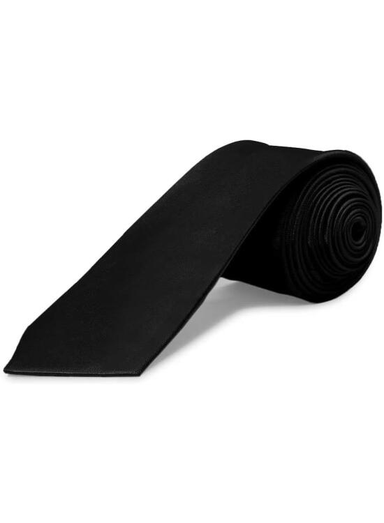 OcioDual Corbata Estrecha Unisex sin Estampado Satinado para Celebraciones y Eventos 100% Poliéster Negro