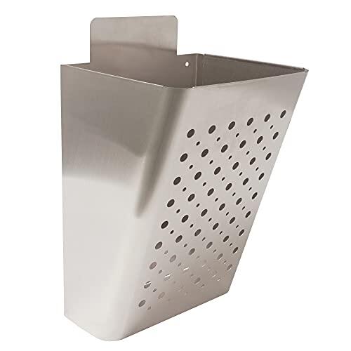 Amig - Cesta de publicidad - Buzón para Publicidad con Rejilla Frontal - Uso exterior - Resistente a la corrosión - Acero inoxidable - Plateado - 22 x 36 x 19 cm