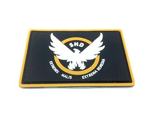 Parche del equipo de la división SHD Extremis Malis Extrema Remedia Airsoft Paintball PVC Morale