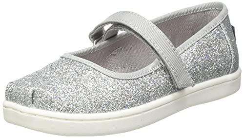 TOMS Mary Jane, Merceditas Planas Niñas, Plateado, 18.5 EU