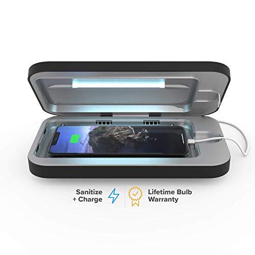 PhoneSoap 3 Desinfectante UV para teléfonos celulares y Cargador Doble Universal para teléfonos | Sanitizador UV Patentado y clínicamente Probado | Limpia y Carga Todos los teléfonos - Negro
