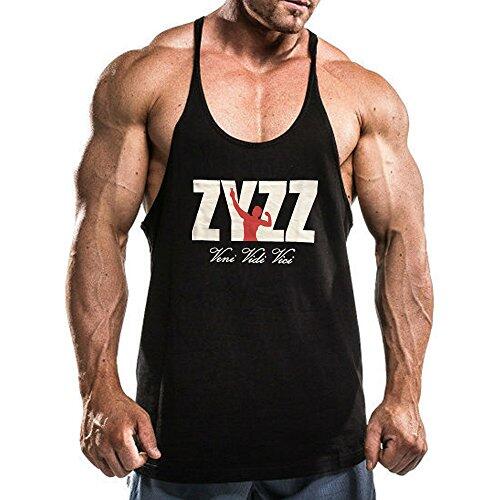 Hombre Camiseta sin Mangas Tirantes Deporte Casual Algodón Cuello Redondo ZYZZ00 Negro L