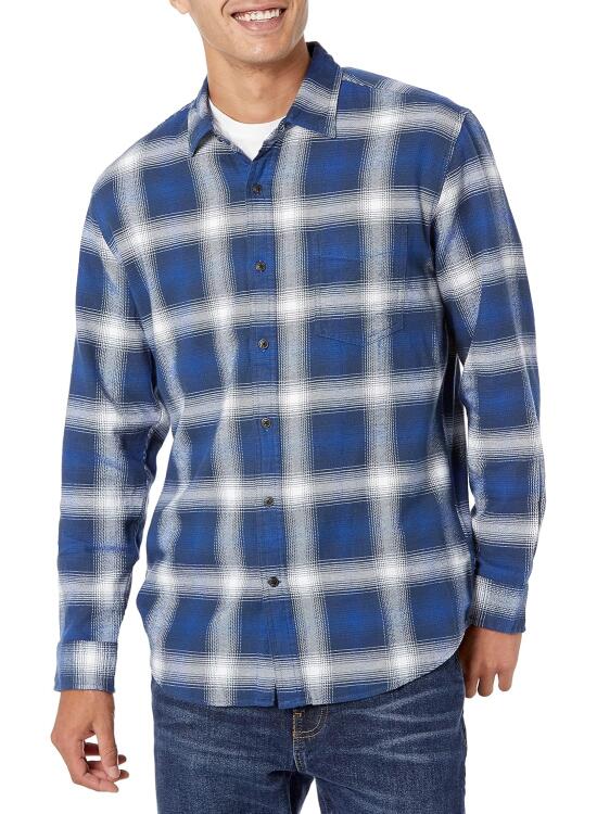 Amazon Essentials Hombre Camisa de Franela de Manga Larga
