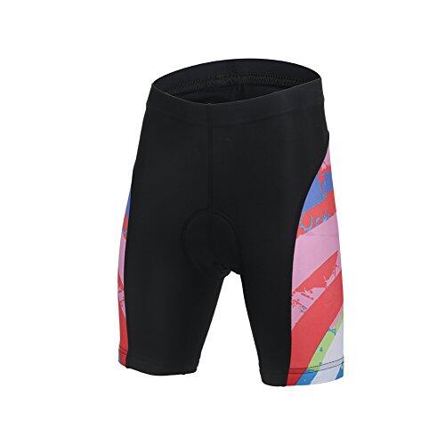 LSERVER Niños/Niñas Pantalones Cotors de Ciclismo Culotte con Gel 3D, Multicolor, 12 años (Etiqueta: XXXL)