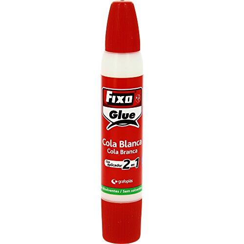 FIXO Glue 00019500－Cola Blanca con aplicador 2 en 1, para uso escolar o manualidades