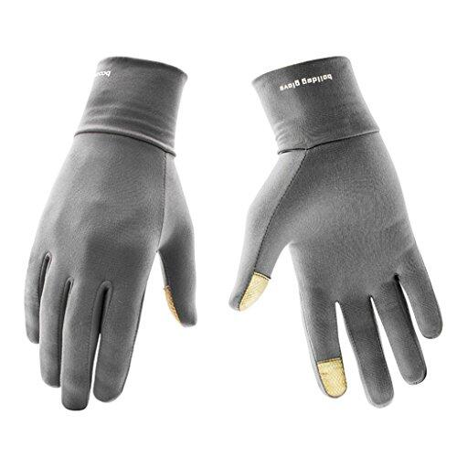 BOODUN Guantes Deportivos Ligeros, Guantes de Correr, Guantes Deportivos, Guantes de Correr con Función de Pantalla Táctil - Gris - S/M