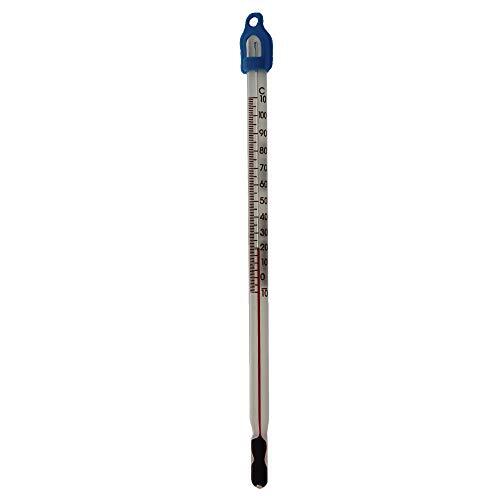 Termómetro de cerveza casera de -10 a +110 155 mm con Red Spirit Total Immersion Glass Lab – Fabricado en Reino Unido