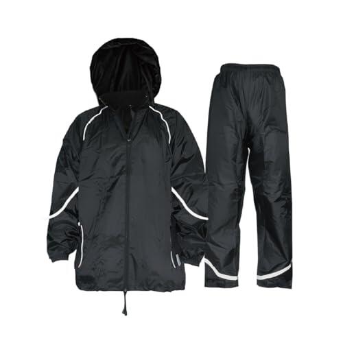 Salzmann Traje de Lluvia Reflectante - Resistente al Agua y a Prueba de Viento - Conjunto de Chaqueta y pantalón de Lluvia - Equipado con 3M Scotchlite