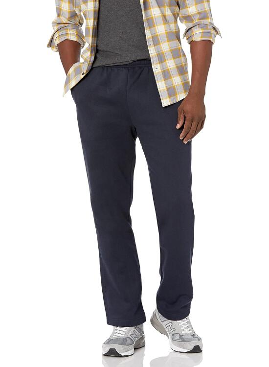 Amazon Essentials Pantalones Deportivos de Forro Polar con Parte Inferior Abierta (Disponibles en Tallas Grandes y Largos Especiales) Hombre