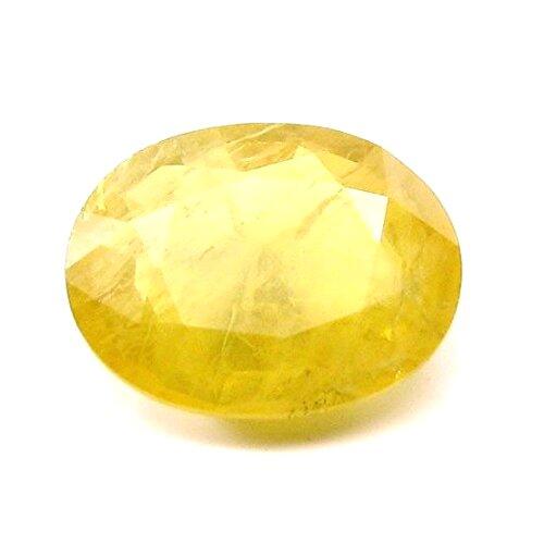 S KUMAR GEMS & JEWELS - Zafiro amarillo natural probado en laboratorio (Pookhraj/Pokhraj/Pukhraj) 10.25 Ratti para uso astrológico, Concha, Zafiro amarillo