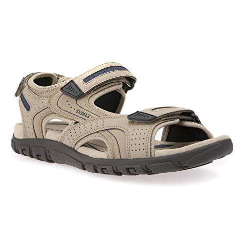 Geox Uomo Sandal Strada D, Sandalias para Hombre, Multicolor (Sand/Navy), 44 EU