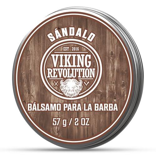 Viking Revolution - Bálsamo Barba Hombre - Regalo Hombre - Cera Acondicionadora con Aceite de Argán y Jojoba. Suaviza y Fortalece la Barba con Aroma a Sándalo - 57g