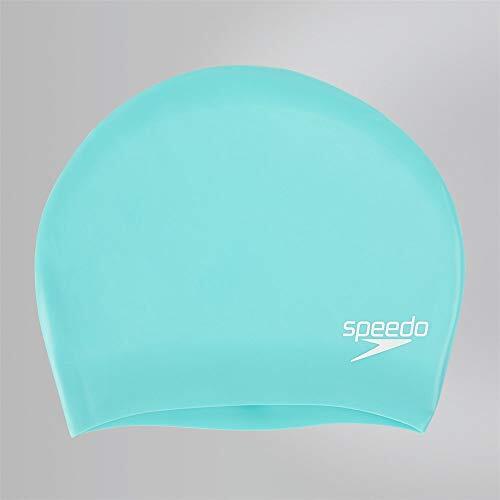 Speedo Long Hair Swimming Cap Green One Size Gorro de natación Unisex Adulto, Verde, Talla Única
