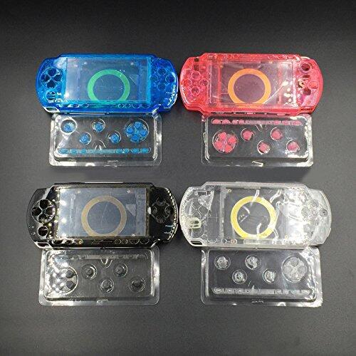 Carcasa con botones y destornilladores para PSP 1000 1001 (azul transparente)