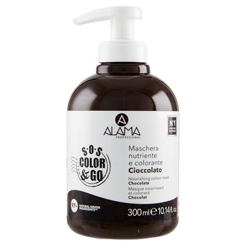 Alama Professional S.O.S Color&Go - Mascarilla Colorida Reflectante y Reavivante, Chocolate, 300 ml