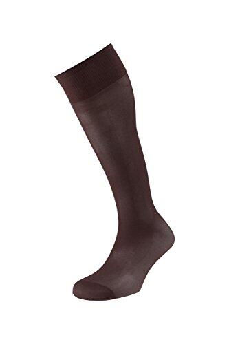 EJECUTIVO - Calcetines Clásico para hombres - Con diseño tubular extra largo - Pack de 6 pares de calcetines Talla Única - Color MARRON - 98% Poliamida, 2% Elastano