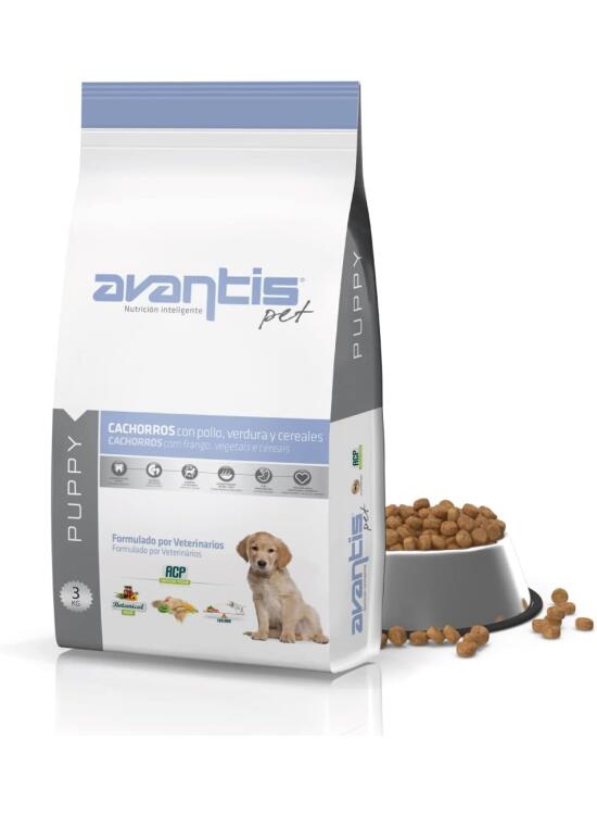 Avantis Pet Puppy - Pienso para Perros Cachorros de Cualquier Raza - 3 kg - Comida Apta para Madres Embarazadas y Lactantes - Altamente Digestiva con Pollo, Verdura y Cereales