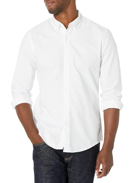 Amazon Essentials Camisa Oxford de Manga Larga de Ajuste Entallado Hombre
