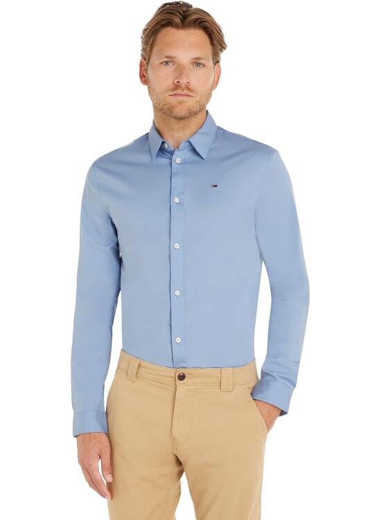 Tommy Jeans Camisa Hombre TJM Original de Manga Larga