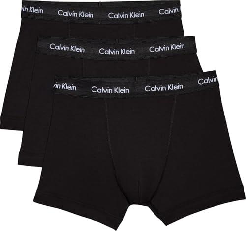 Calvin Klein Calzoncillos bóxer Hombre Pack de 3 Trunks Ropa Interior, Negro (Black W Black WB), L