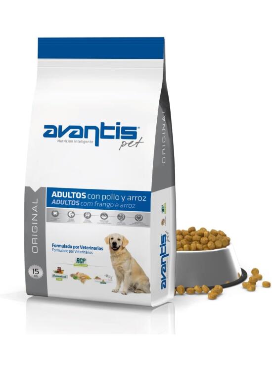 Avantis Pet Original - Pienso para Perros Adultos de Razas Medianas y Grandes - 15 kg - Comida 100% Completa y Equilibrada - Altamente Nutricional con Pollo y Arroz