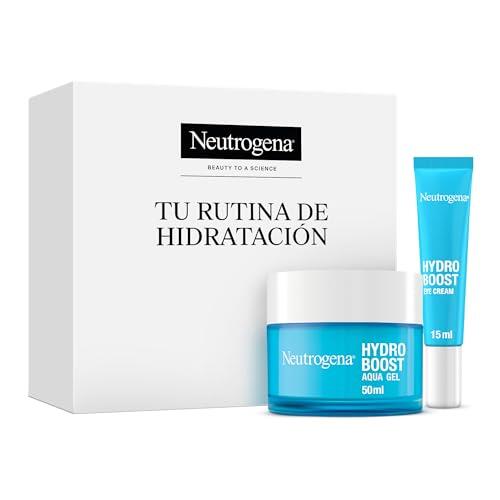 Neutrogena Rutina Hydro Boost, Gel de Agua Hidratante Facial (50 ml) y Contorno de Ojos (15 ml), set de regalo para 24 h de hidratación intensa, con Ácido Hialurónico