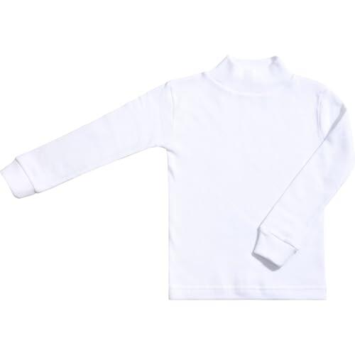 BABIDU - Punt NOU Camiseta Interior Niños Unisex Cuello Medio Alto Semicisne, Ropa Interior para Niño y Niña Unisex de 2 a 16 Años, Camiseta Interior Manga Larga Algodón y Poliéster, Tejido Afelpado