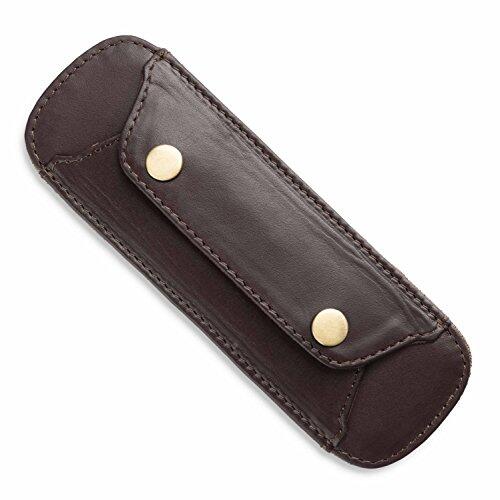 LEABAGS Almohadilla de Hombro de Cuero de búfalo Genuino | Aspecto Vintage | Correa de Hombro para Bolsas | Almohadilla de Hombro con Superficie Antideslizante | 18x6cm | Choco