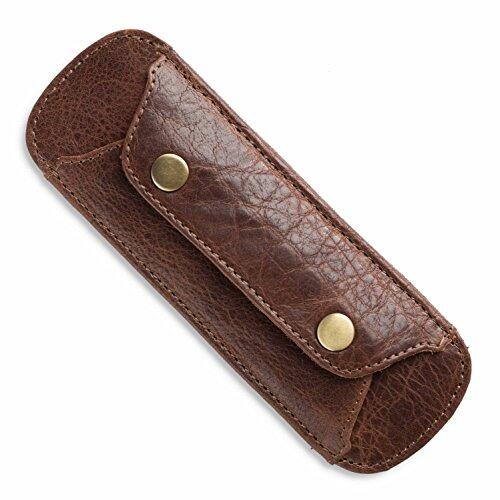 LEABAGS Almohadilla de Hombro de Cuero de búfalo Genuino | Aspecto Vintage | Correa de Hombro para Bolsas | Almohadilla de Hombro con Superficie Antideslizante | 18x6cm | Canela