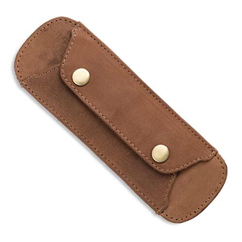 LEABAGS Almohadilla de Hombro de Cuero de búfalo Genuino | Aspecto Vintage | Correa de Hombro para Bolsas | Almohadilla de Hombro con Superficie Antideslizante | 18x6cm | Marrón Claro Natural