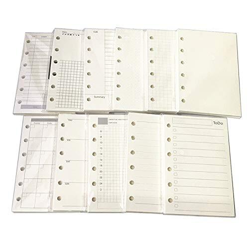 Insertos para agenda A7, recambio de agenda A7, papel más grueso de 100 g/m², 4.84 x 3.23 pulgadas, Harphia (juego completo)