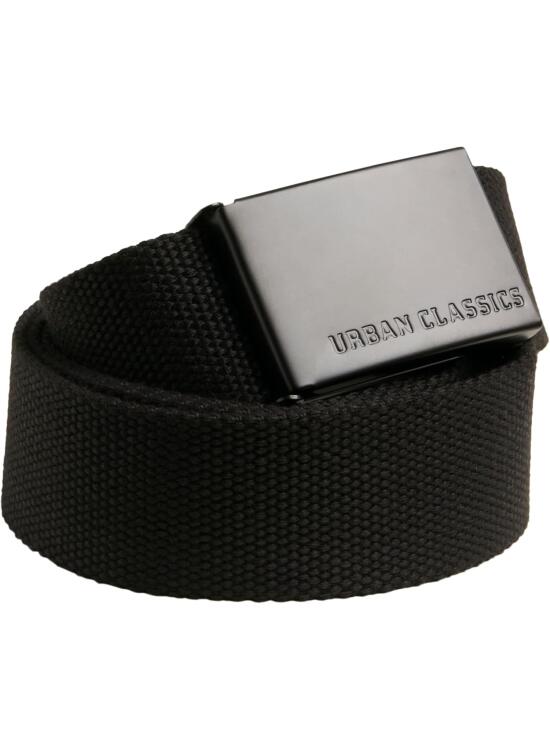 URBAN CLASSICS, Cinturón Canvas Unisex, Cinturón para Hombre y Mujer, Correa de Tela, Cinturón de Cuerda sin Agujeros, con Logo en la Hebilla Cuadrada, Distintos Colores