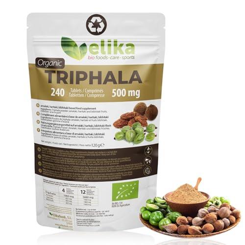 Elikafoods - Triphala del Himalaya, Ayurveda Orgánico, 240 Comprimidos 400 mg, El Equilibrante Milenario: Desintoxica tu Cuerpo y Mejora tu Tránsito"Limpia y Desintoxica el Colon" Vegana sin Gluten