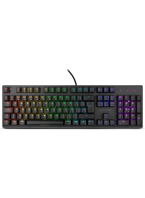 Teclado Gaming Ozone Alliance Híbrido Mecanico - Keyboard gamer - Switches híbridos CrossTech, 9 Efectos de Iluminación, Tecnología Reactiva, Silencioso, Numerico, Layout Español