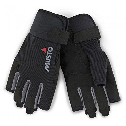 Musto Essential Sailing - Guantes Cortos para Adultos, Unisex, Resistentes y Flexibles, Color Negro