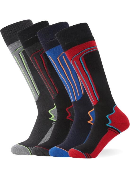 FM London Calcetines térmicos de esquí paquete de 4 para hombre y mujer - Ajuste ergonómico para máxima comodidad durante la actividad