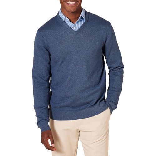 Amazon Essentials Jersey con Cuello en V (Disponible en Tallas Grandes y Altas) Hombre, Azul Mezcla, XL