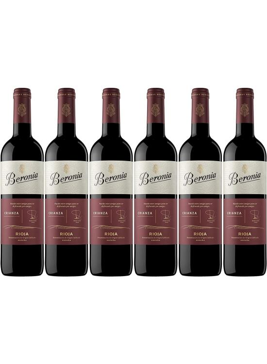 Beronia Crianza - Vino Tinto D.O.Ca. Rioja Tempranillo - 6 Botellas de 750 ml - Total: 4500 ml